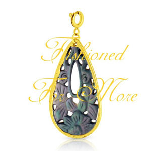 Removable Teardrop Rainbow Faux Carved Charm.